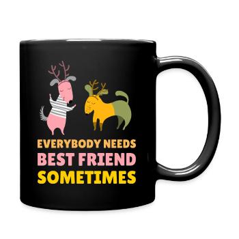 holiday Christmas Elks Are Good Friends - Full Color Mug - black - Right