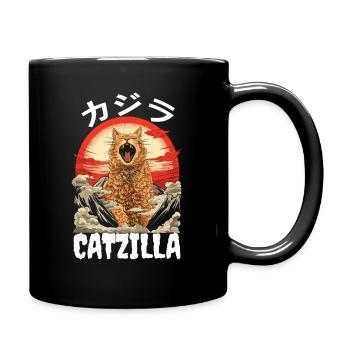 Catzilla Cat Japanese Art - Full Color Mug - black - Right