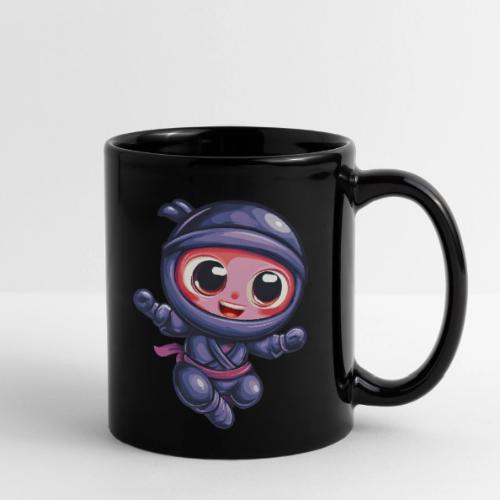 Joyful Cartoon Baby Ninja Jumping in Action - Full Color Mug