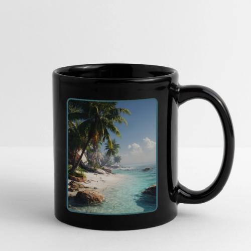 Tropical Beach Paradise Palm Design - Full Color Mug