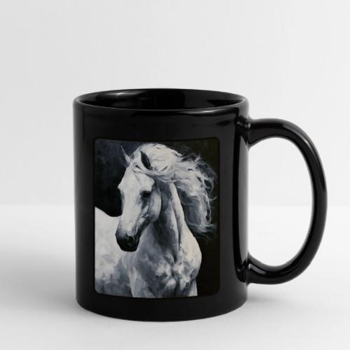 White Horse Oil Painting Design - Full Color Mug