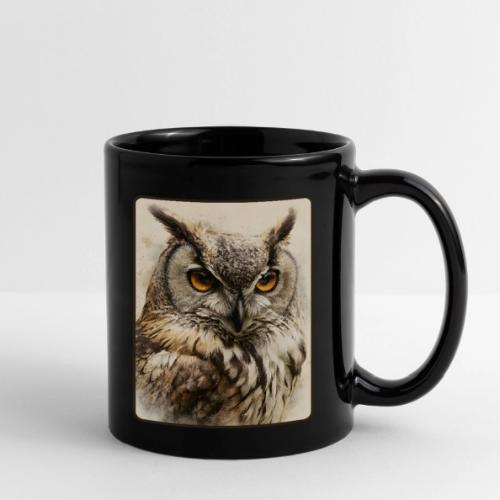 Great Horned Owl Watercolor Design - Full Color Mug