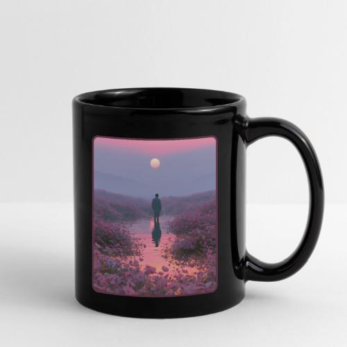 Ethereal Sunset Flower Field Art - Full Color Mug