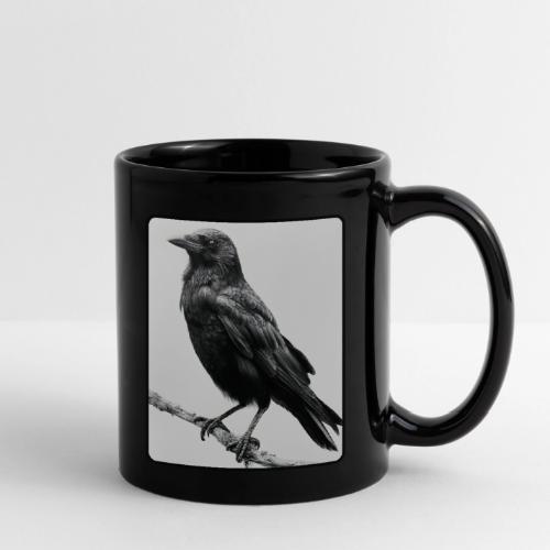 Raven Black and White Art Design - Full Color Mug