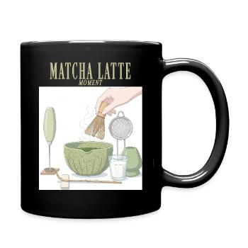 Matcha Latte Moment Traditional Bamboo Whisk Tea - Full Color Mug - black - Right