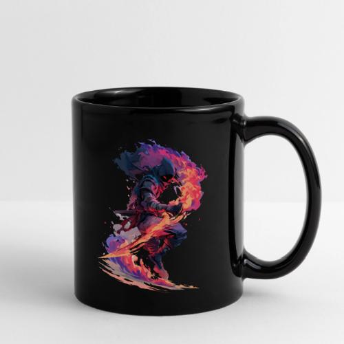 Flaming Ninja Warrior Fantasy Design - Full Color Mug