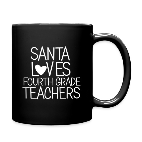 Santa Loves Fourth Grade Teachers Christmas Tee - Full Color Mug