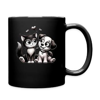 Whiskers & Wagging Tails - Adorable Pet Duo TSQ - Full Color Mug - black - Right
