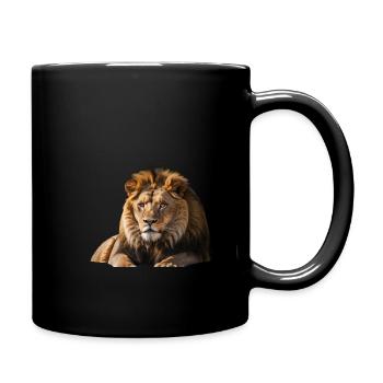 picture of a lion - Full Color Mug - black - Right