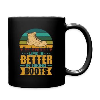 Life Is Better In Hiking Boots Outdoor Mountains - Full Color Mug - black - Right