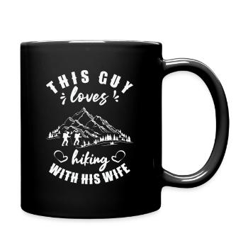 This Guys Loves Hiking With His Wife Mountain - Full Color Mug - black - Right