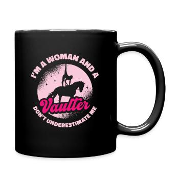 Equestrian Horse Vaulting Vaulter Horseback - Full Color Mug - black - Right