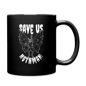 Halloween Mothman Mythical Line Art Beast Monster - Full Color Mug - black - Right