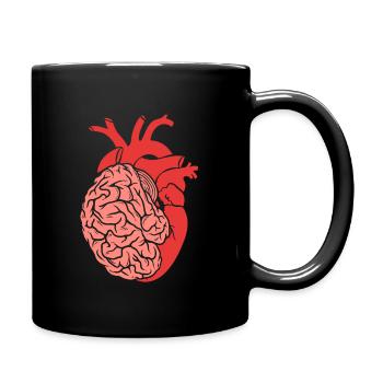 Half Brain Half Heart Organ Anatomy Science - Full Color Mug - black - Right