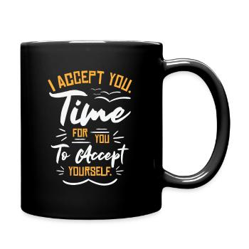 Inspirational Motivator Self-care Positivity Quote - Full Color Mug - black - Right