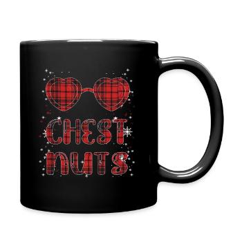 Chest Nuts Matching Chestnuts Funny Christmas - Full Color Mug - black - Right