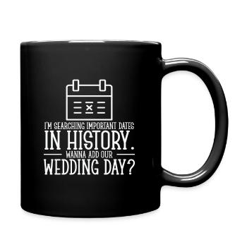 Wedding Day Pick Up Lines Couple Romantic Heart - Full Color Mug - black - Right