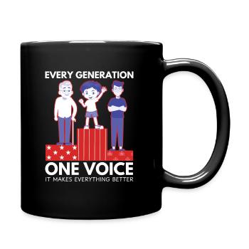 Every generation one voice US election design - Full Color Mug - black - Right