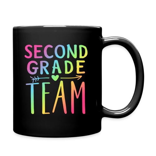 Second Grade Team Neon Rainbow Teacher T-Shirts - Full Color Mug