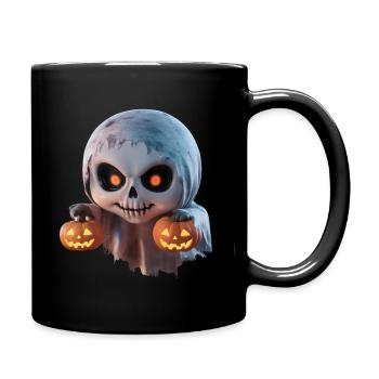 Halloween, Pumpkin Reaper - Full Color Mug - black - Right