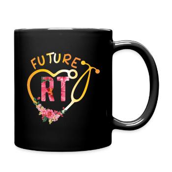 Future Rt Flower Respiratory Therapy Student Gift - Full Color Mug - black - Right