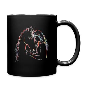 Horse Lover Horseback Riding Equestrian - Full Color Mug - black - Right