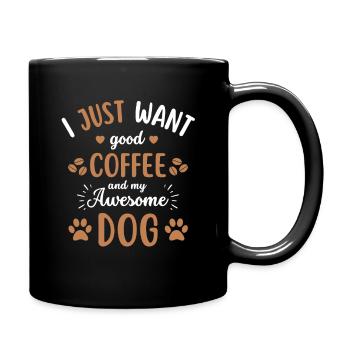 Dog & Coffee Dog Cafe - Full Color Mug - black - Right