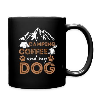 Dog & Coffee Camping Dog Cafe - Full Color Mug - black - Right