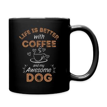 Dog & Coffee Dog Cafe - Full Color Mug - black - Right