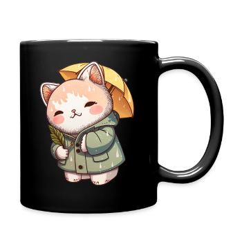 Umbrella Cat - Full Color Mug - black - Right