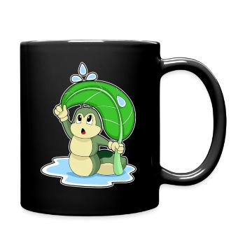 Caterpillar Raining Umbrella - Full Color Mug - black - Right