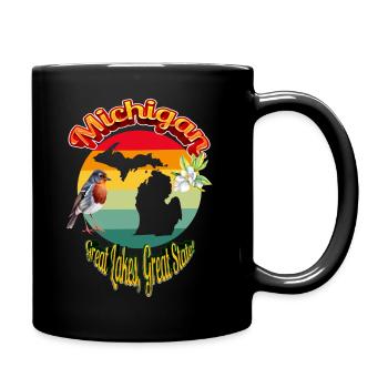 Michigan: Great Lakes, Great State! - Full Color Mug - black - Right