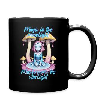 "Magic in the Moonlight Mushrooms by Starlight Psy - Full Color Mug - black - Right
