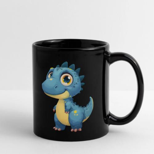 Smiling Blue and Yellow Baby Dinosaur - Full Color Mug