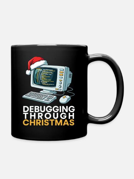 Debugging Through Christmas - Full Color Mug - black