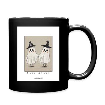 Adorable Ghost Friends in Witch Hats - Full Color Mug - black - Right