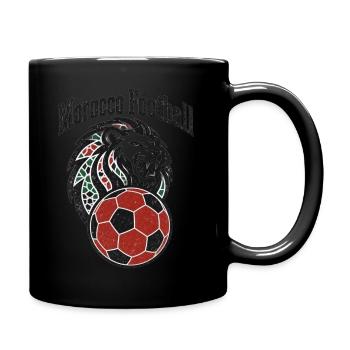 Morocco Football Atlas Lion Vintage Soccer Fan  - Full Color Mug - black - Right