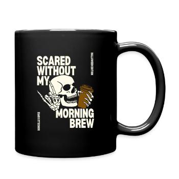 Skull Morning Brew coffee tshirt - Full Color Mug - black - Right