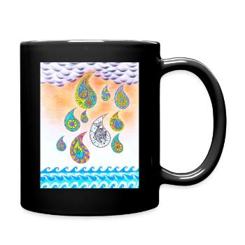 Pluie de Paisley - Tasse colorée - noir - Droite
