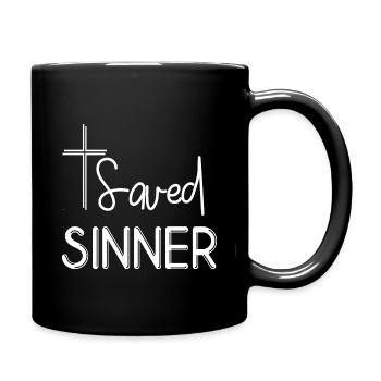 Saved Sinner New Christians get Baptism - Full Color Mug - black - Right