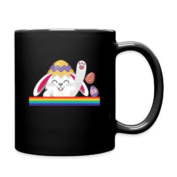 Rabbit easter Resting - Full Color Mug - black - Right