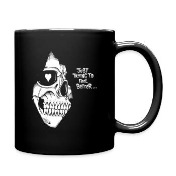 Broken Heart Skull - Full Color Mug - black - Right