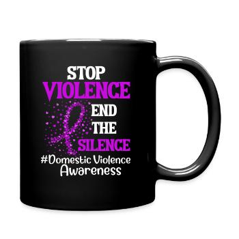 Domestic Violence Awareness Stop Violence - Full Color Mug - black - Right
