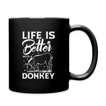 Donkey Life Is Better With Animals Donkey Lover - Full Color Mug - black - Right