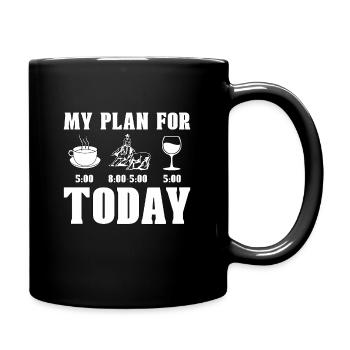 Cutting Horse My Plan For Western Riding Horseman - Full Color Mug - black - Right