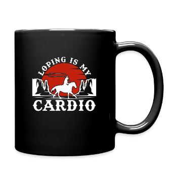 Cutting Horse Loping Is My Cardio Cowboy Horseman - Full Color Mug - black - Right