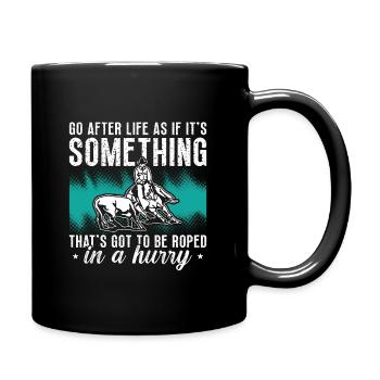 Cutting Horse Go After Life As If Rodeo Horseman - Full Color Mug - black - Right