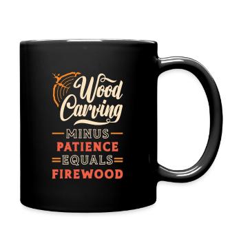 Wood Carving Minus Patience Equals Woodworking - Full Color Mug - black - Right