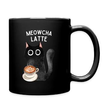 Meowcha Latte Black Cat - Full Color Mug - black - Right