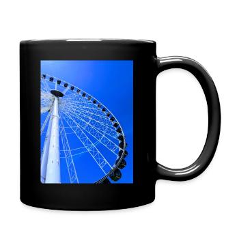 Ferris Wheel Against Blue Sky - Full Color Mug - black - Right